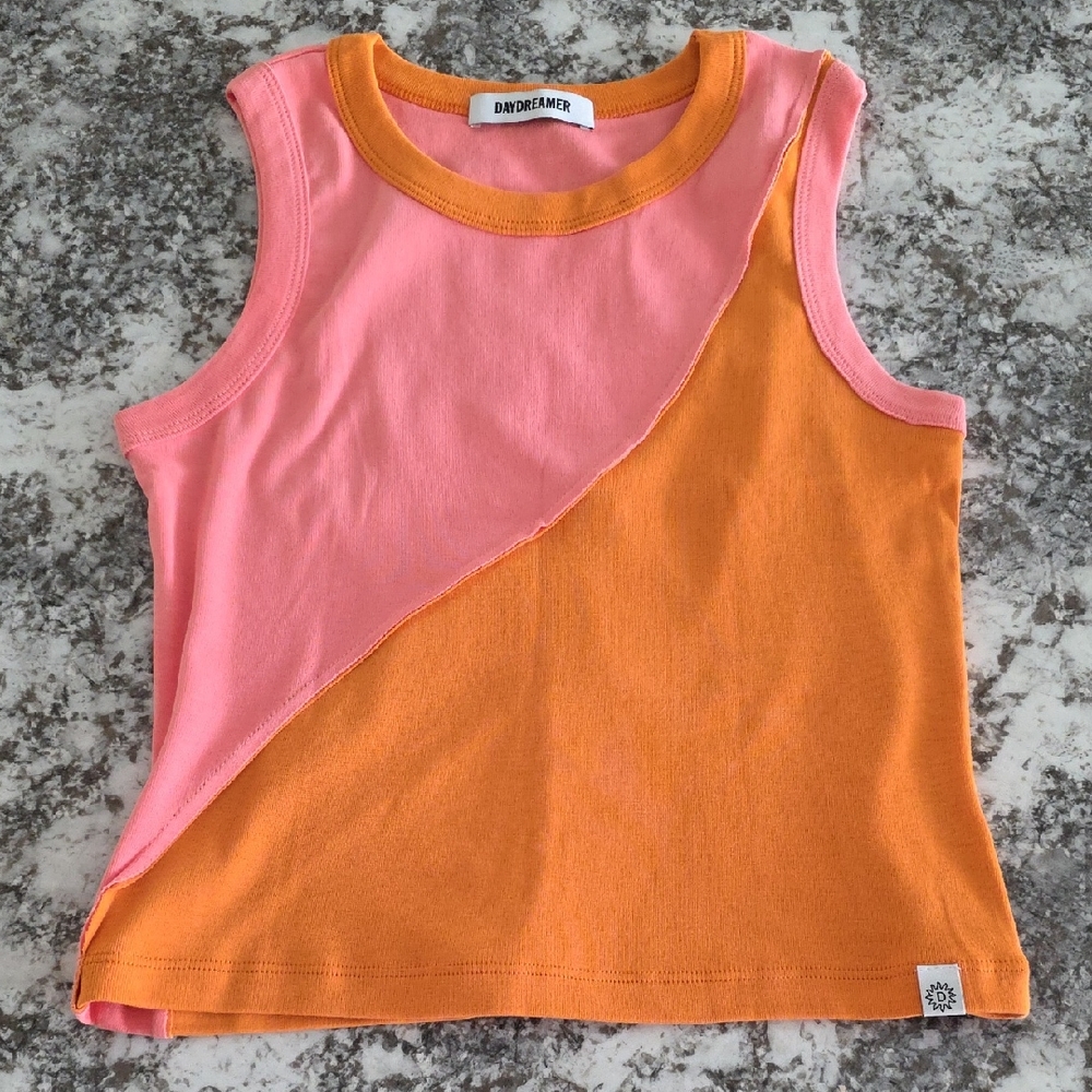 Daydreamer Orange and Pink Top NWOT